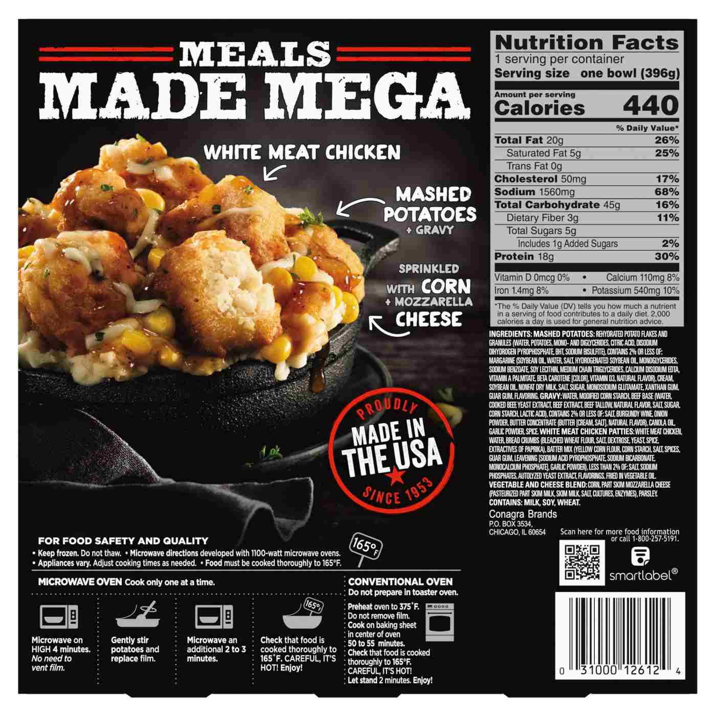 Banquet Mega Bowls 18g Protein Country Fried Chicken Frozen Meal; image 6 of 7