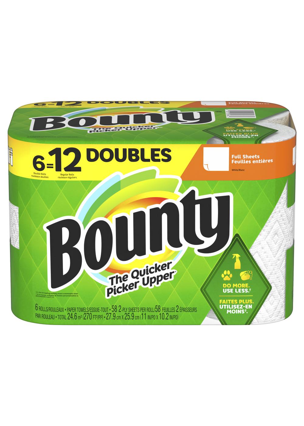 Bounty Full Sheet Double Rolls Paper Towels Shop Paper towels at HEB