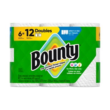 Bounty Select-A-Size White Paper Towels, 6 Double Rolls