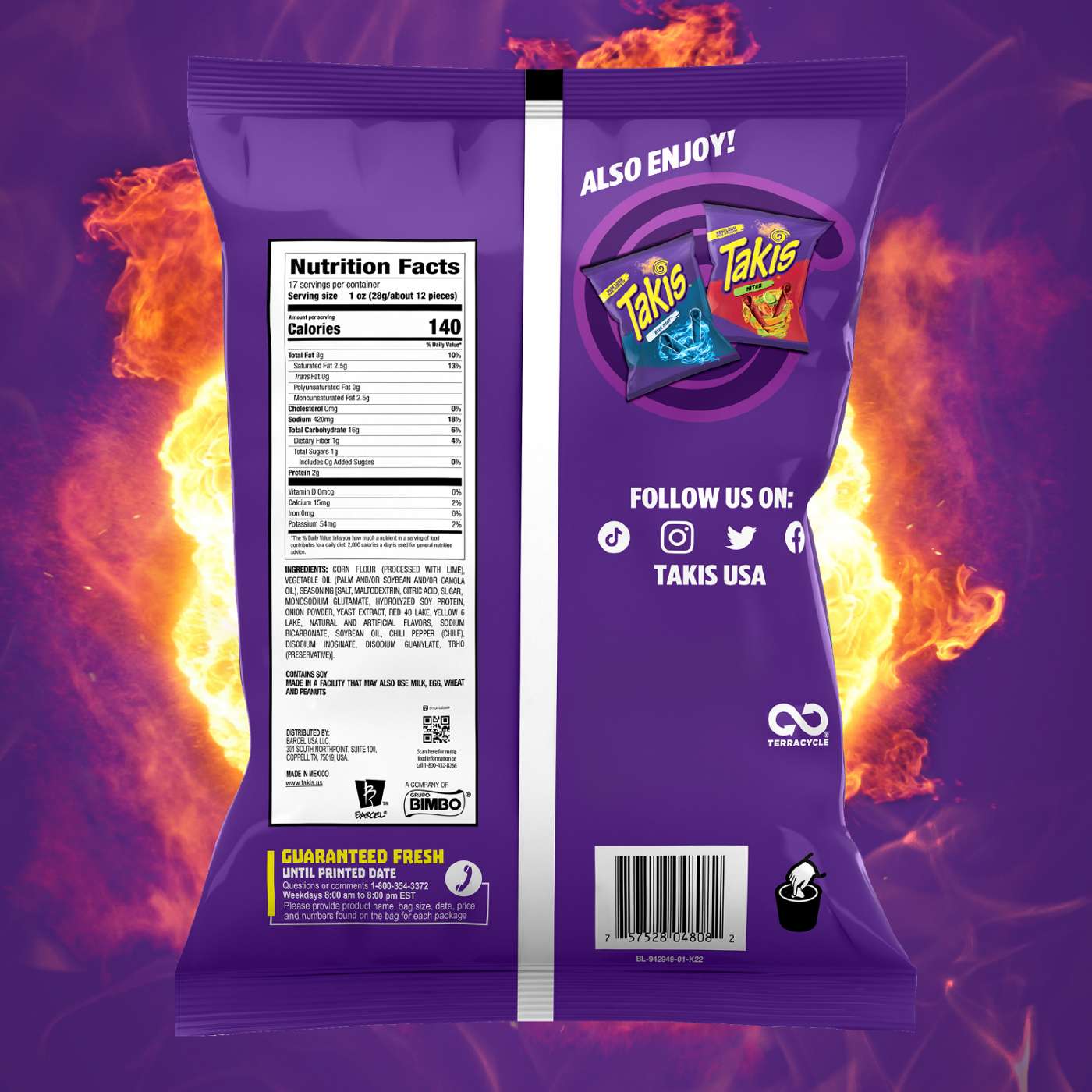 Takis Fuego Fiesta Size Bag - Hot Chili Pepper & Lime Rolled Tortilla Chips; image 14 of 14