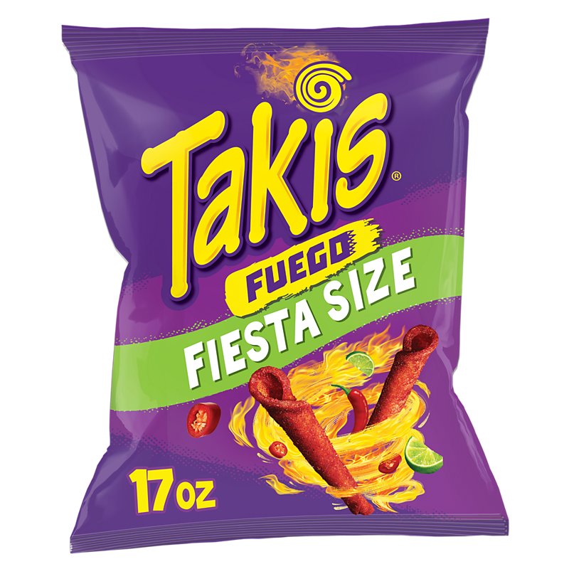 Takis Fuego Hot Chili Pepper & Lime Rolled Tortilla Chips Fiesta Size