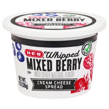 H-E-B Whipped Mixed Berry Cream Cheese Spread, 8 oz