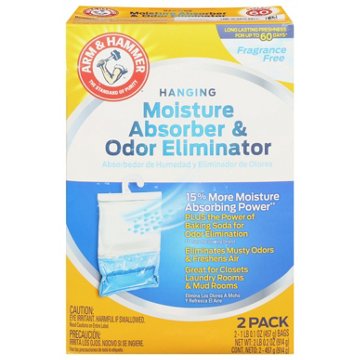 Arm & Hammer Moisture Absorber & Odor Eliminator Hanging Bags, 2 pk
