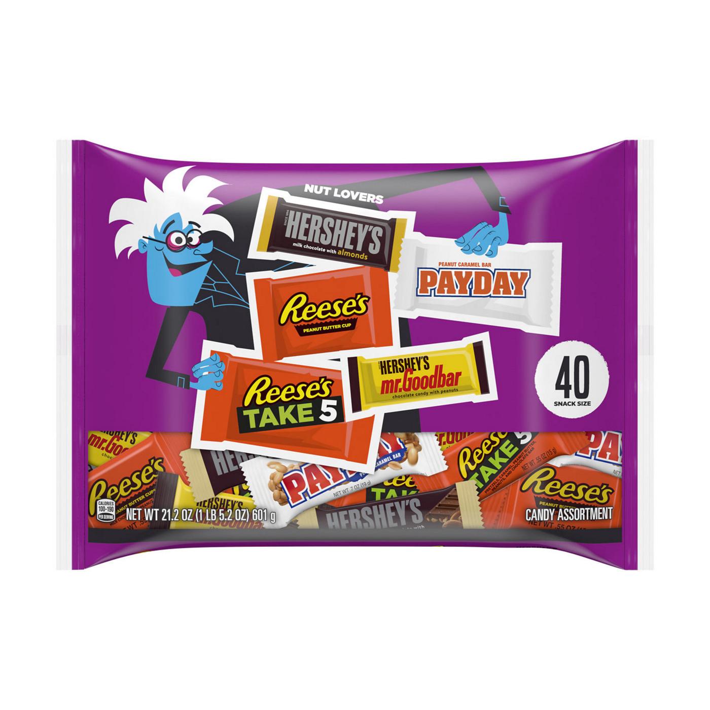 Hershey's, Reese's, Payday, & mr. Goodbar Nut Lovers Assorted Snack Size Halloween Candy; image 1 of 7