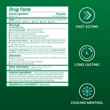 Biofreeze Menthol Pain Relief Cream Jar, 3 oz