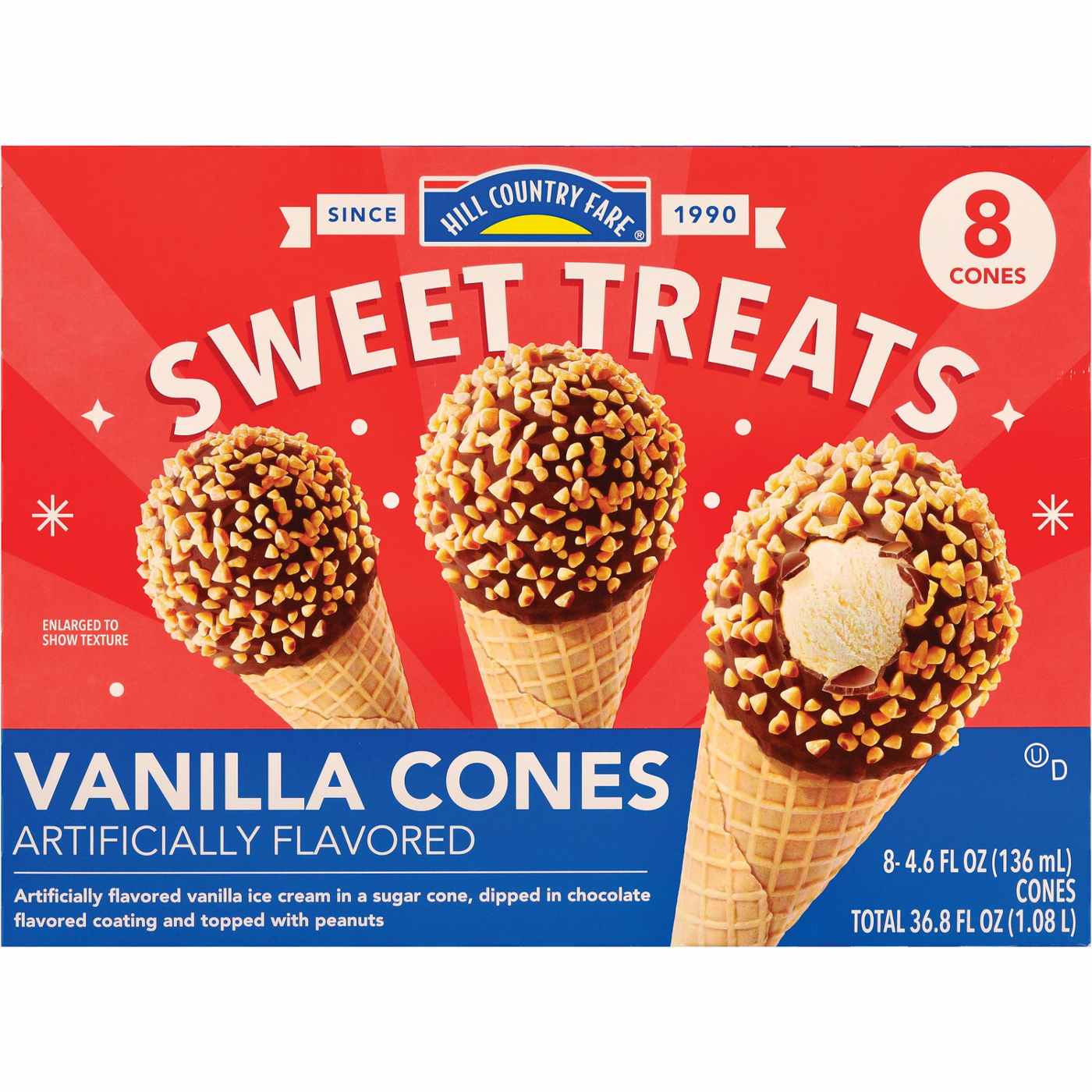 Hill Country Fare Sweet Treats Vanilla Ice Cream Cones; image 1 of 2