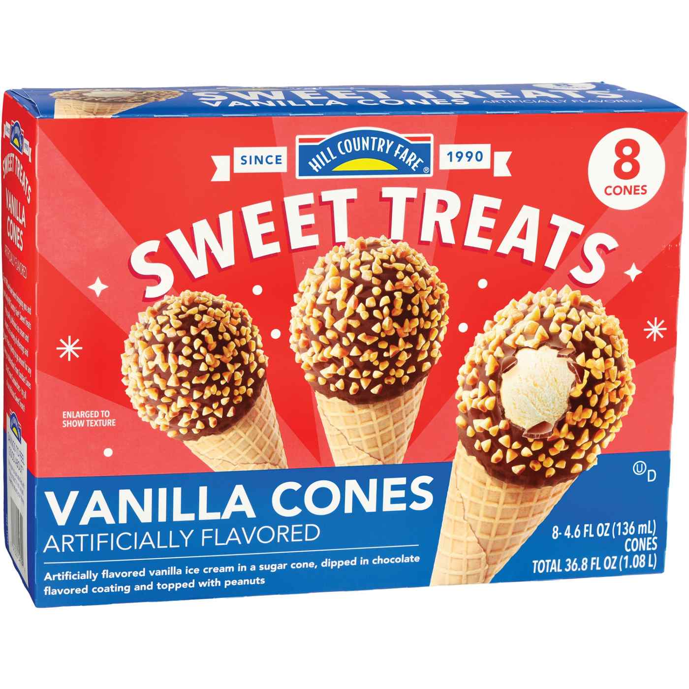 Hill Country Fare Sweet Treats Vanilla Ice Cream Cones; image 2 of 2