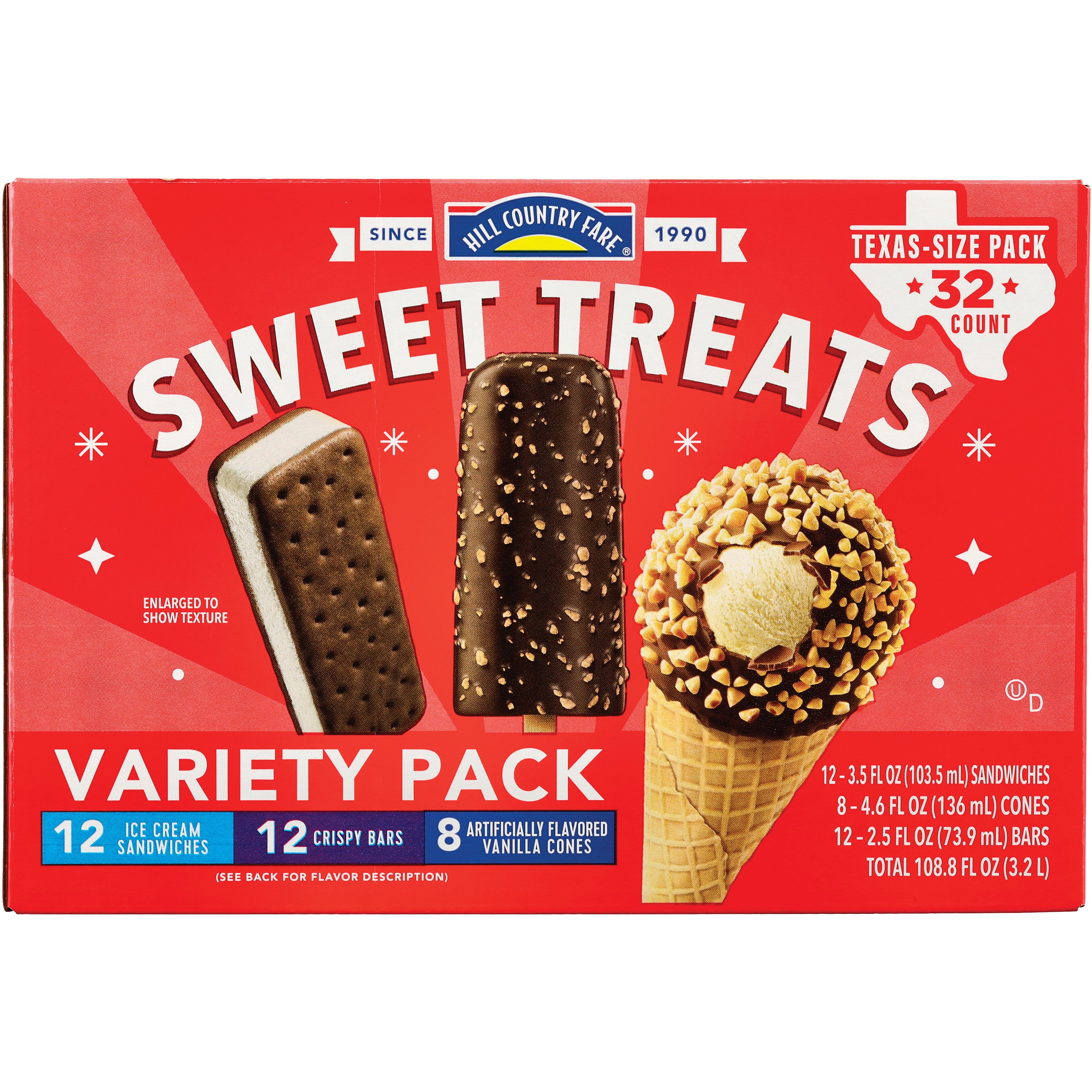 Hill Country Fare Sweet Treats Assorted Ice Cream Novelties - Texas-Size  Pack - Shop Bars & Pops at H-E-B