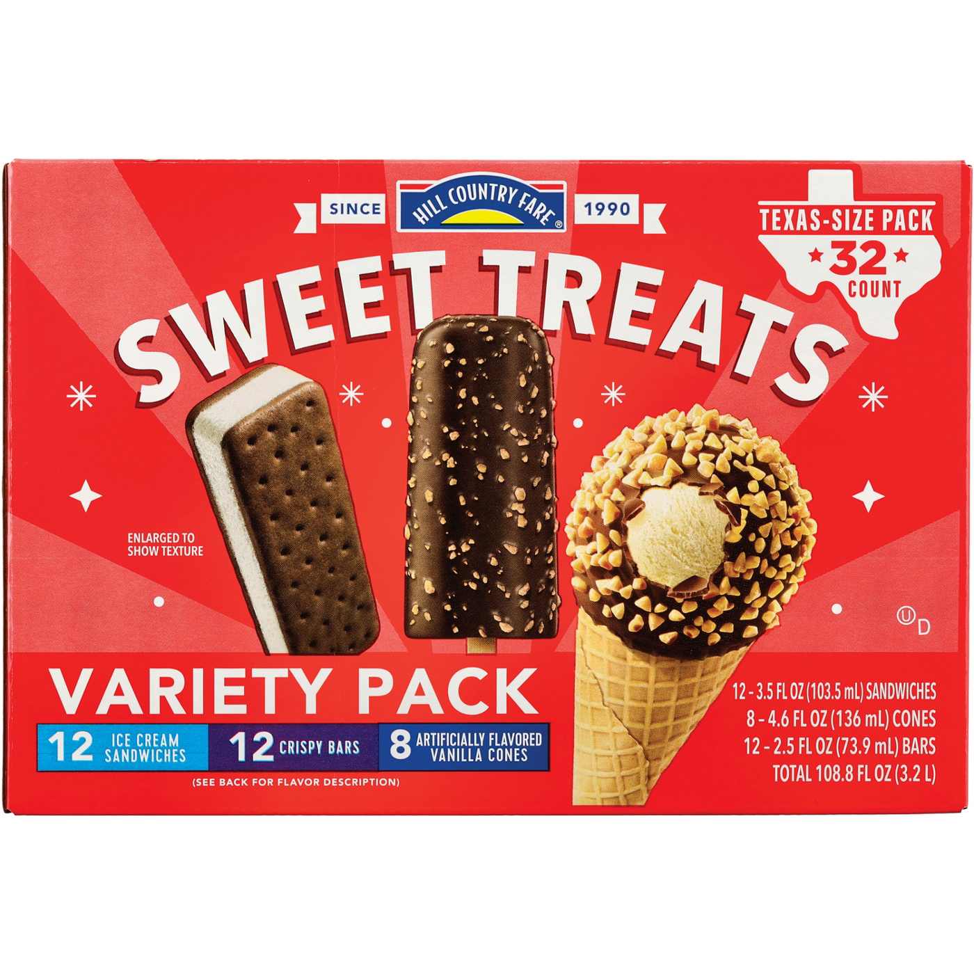 Hill Country Fare Sweet Treats Assorted Ice Cream Novelties - Texas-Size Pack; image 1 of 2