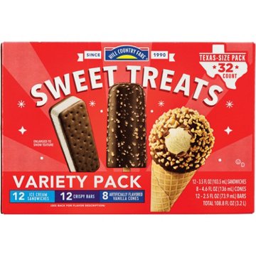 Hill Country Fare Sweet Treats Assorted Ice Cream Novelties - Texas-Size Pack
