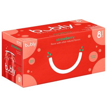 Bubly Strawberry Sparkling Water 8 pk Cans