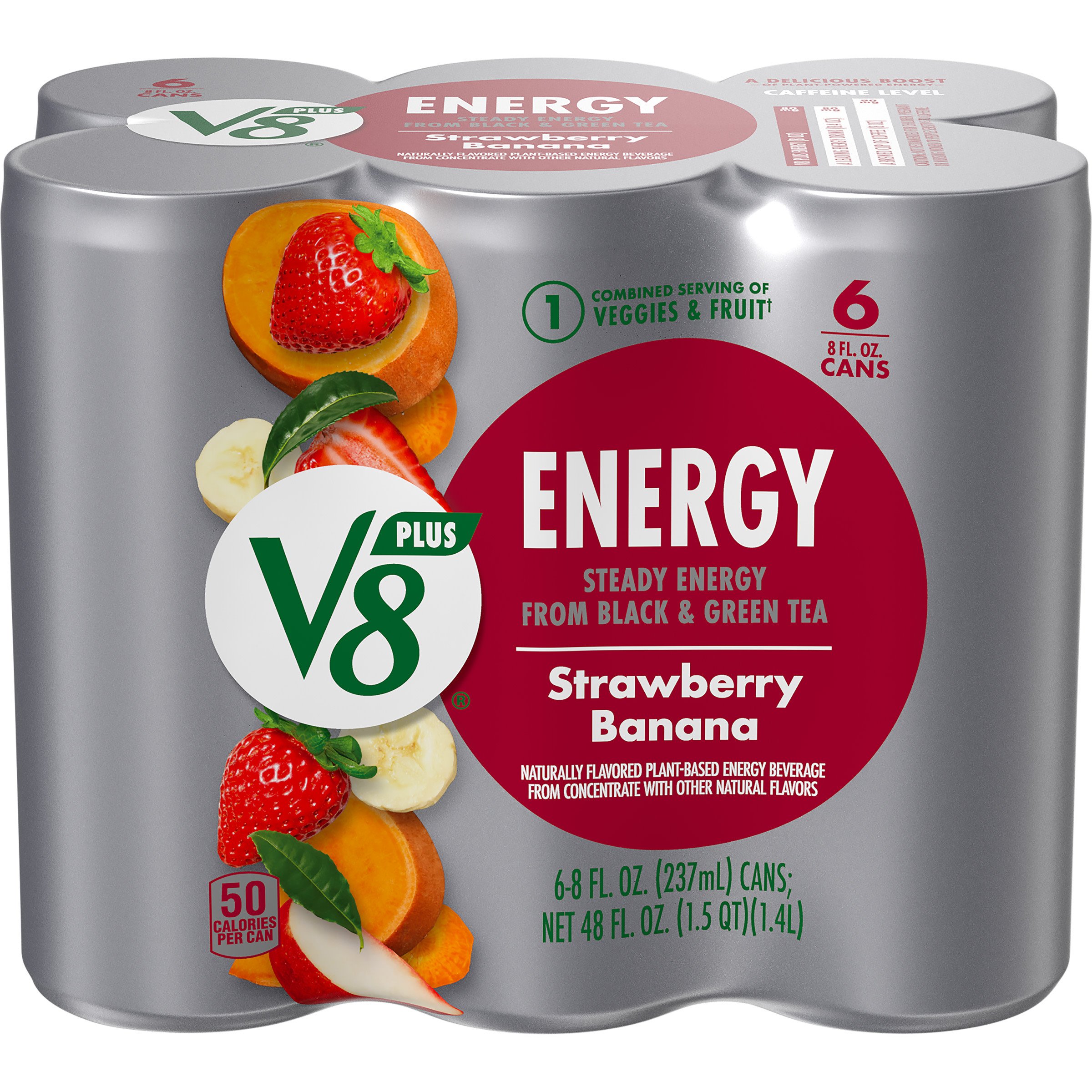 V8 +Energy Strawberry Banana 8 oz Cans - Shop Juice at H-E-B