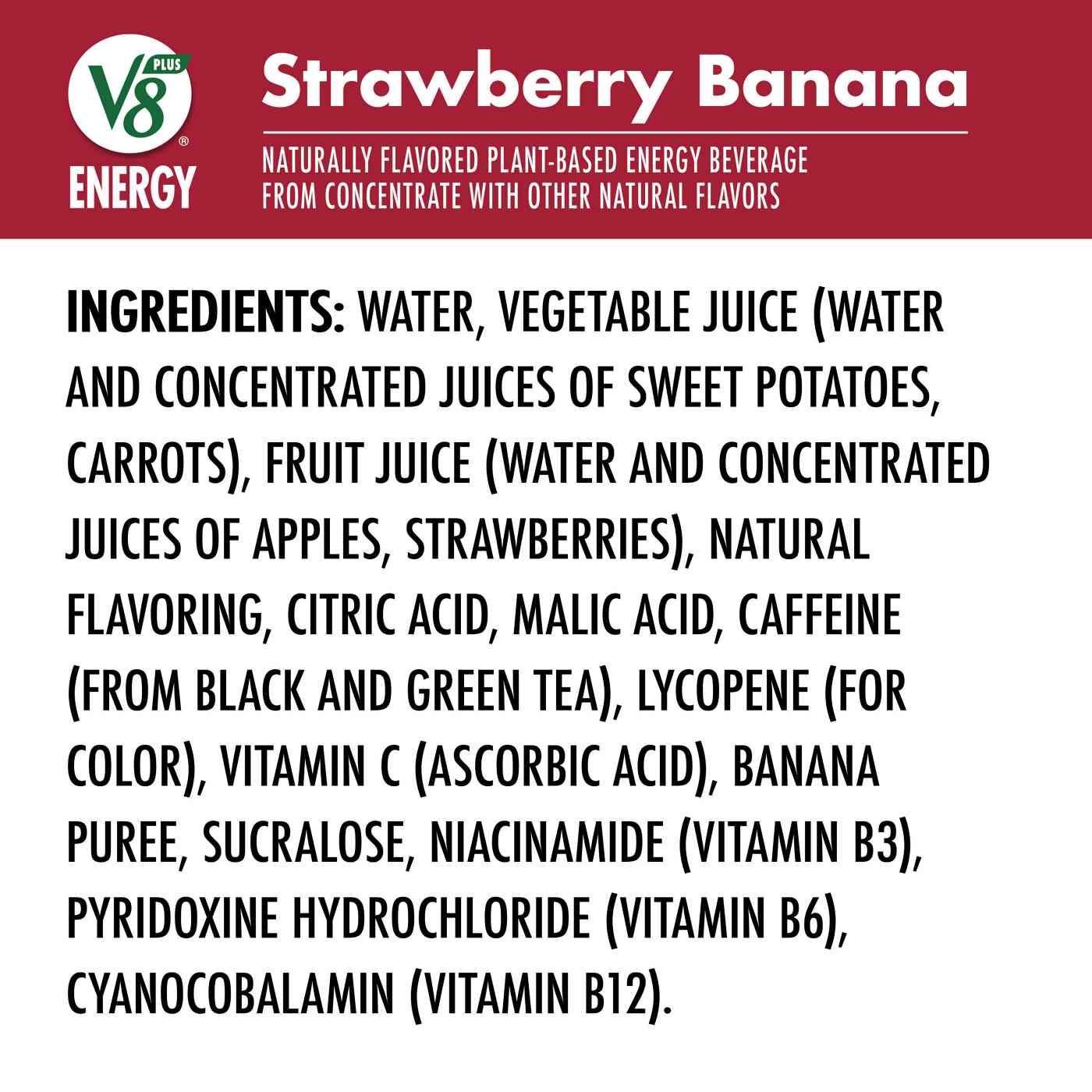 V8 +Energy Strawberry Banana Juice Energy Drink; image 4 of 8