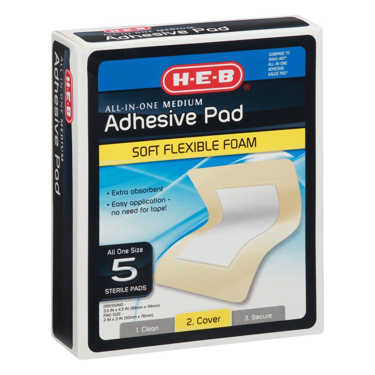 HEB AllInOne Medium Adhesive Pad Shop Bandages & gauze at HEB