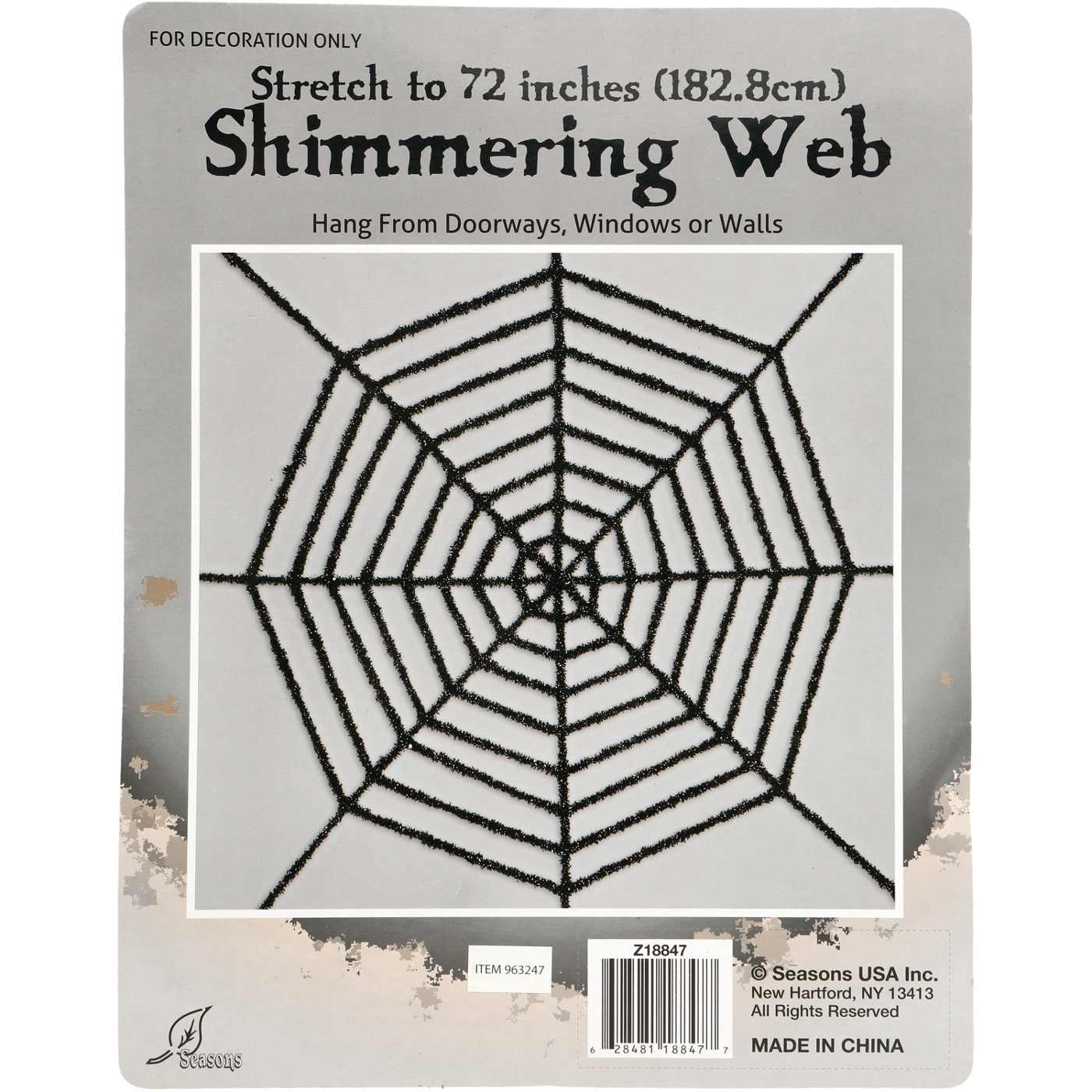 Seasons Shimmering Halloween Spider Web - Assorted; image 1 of 2