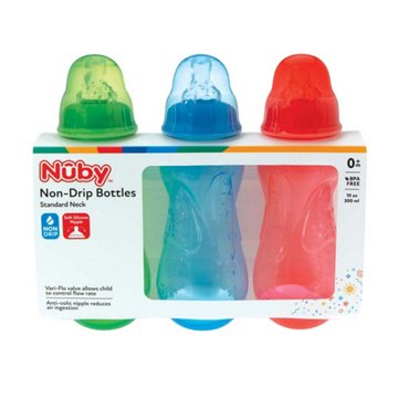 Nuby Non-Drip Bottles , 3 ct