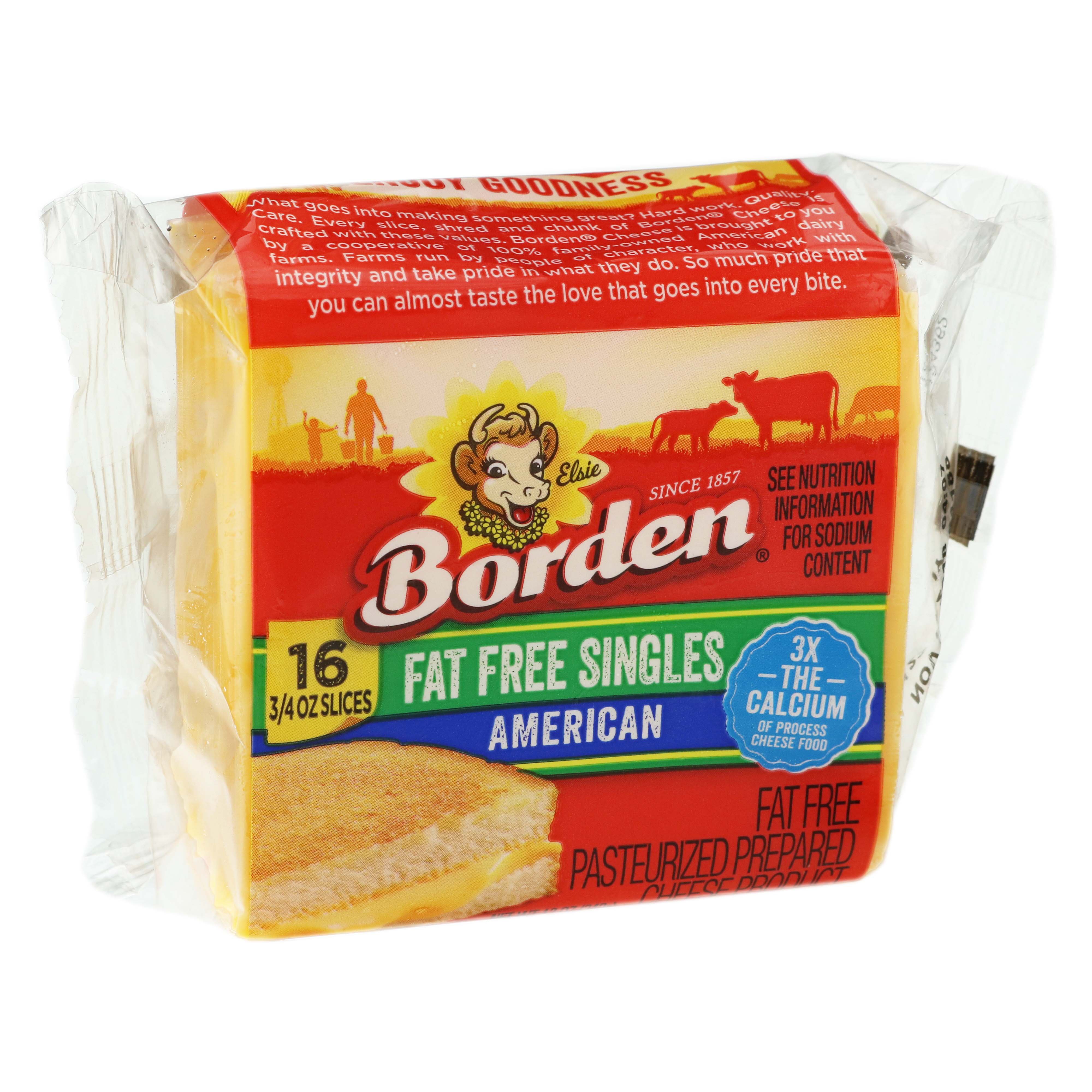 Borden American Cheese Singles, Fat Free - Shop Cheese at H-E-B
