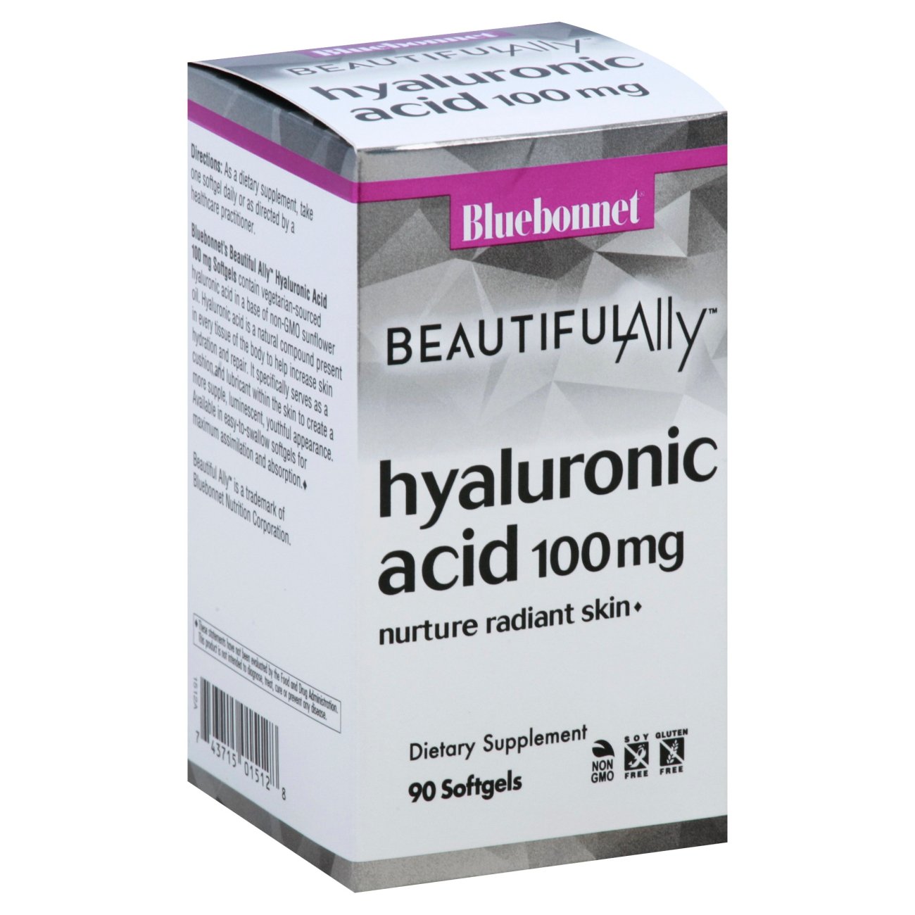 Bluebonnet Beautiful Ally Hyaluronic Acid 100 mg Softgels, 90 ct