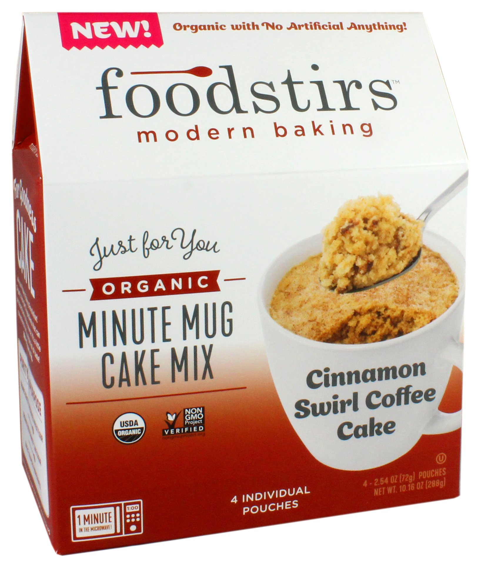 Foodstirs Baking Mix Organic Cinnamon Swirl Coffee Minute Mug Cake Mix