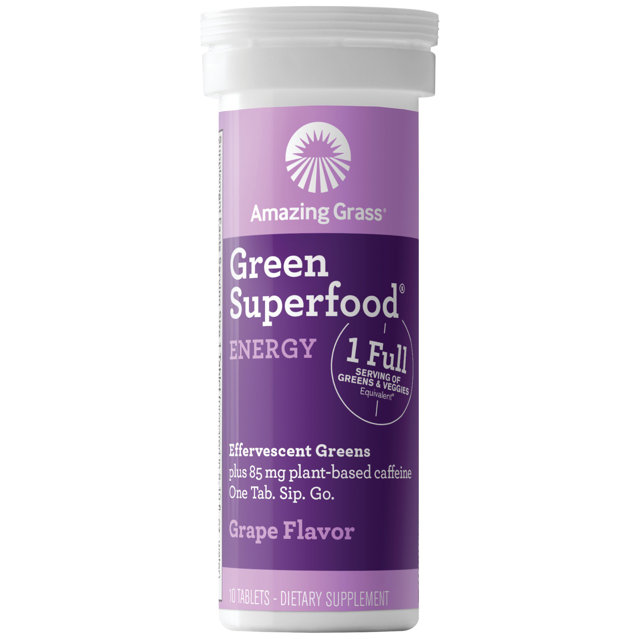 Amazing Grass Green Superfood Effervescent Energy Grape Flavor Tablets