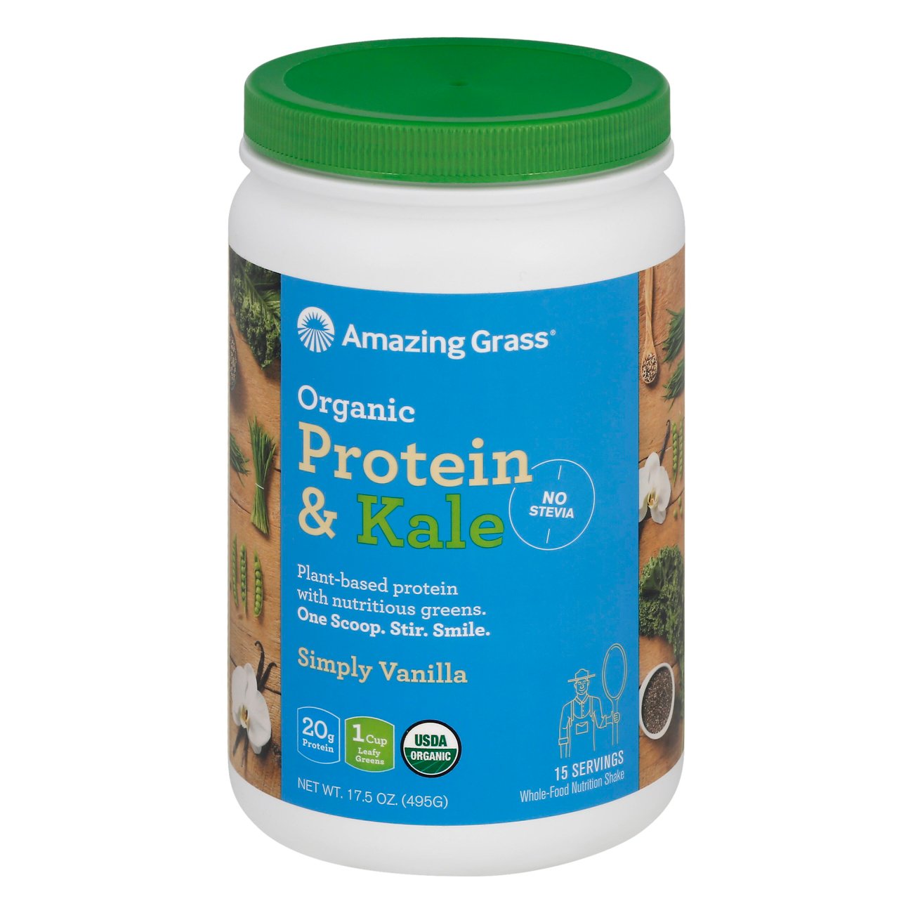 Amazing Grass Organic Protein & Kale Powder Simply Vanilla Shop Herbs & Homeopathy at HEB