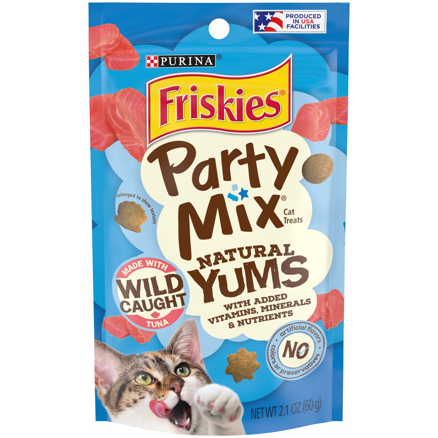 Friskies Purina Friskies Natural Cat Treats, Party Mix Natural Yums ...