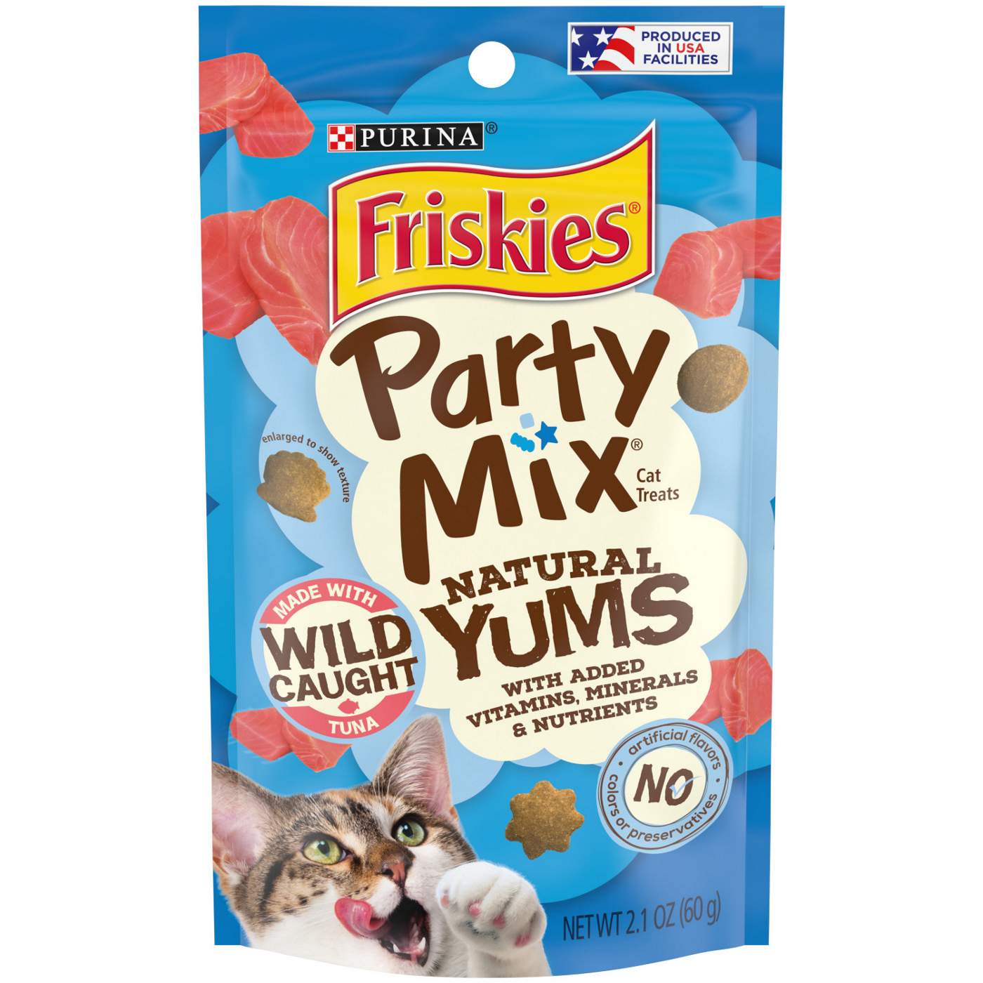 Friskies Purina Friskies Natural Cat Treats, Party Mix Natural Yums With Wild Tuna; image 1 of 7