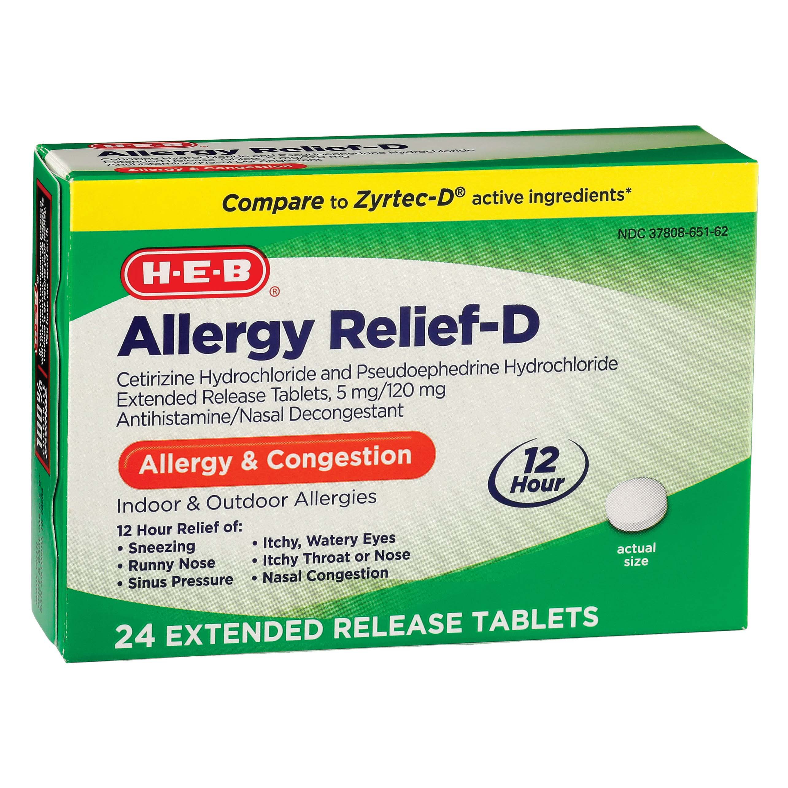 HEB Allergy ReliefD 12 Hour Tablets Shop Sinus & allergy at HEB
