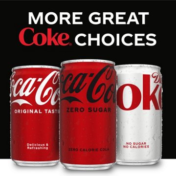 Coca-Cola Zero Sugar Soda Soft Drink Fridge Pack 10 pk Mini Cans