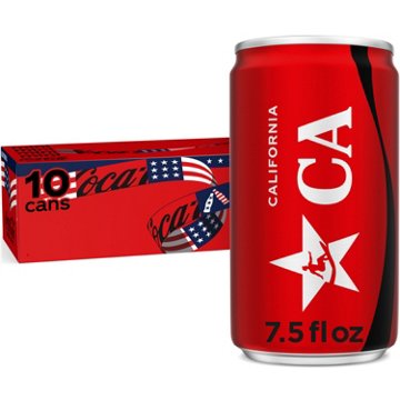 Coca-Cola Zero Sugar Soda Soft Drink Fridge Pack 10 pk Mini Cans