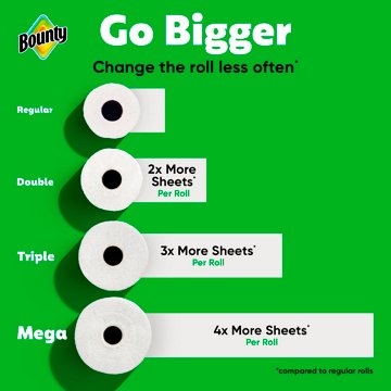 Bounty Select-A-Size White Paper Towels, 12 Double Rolls