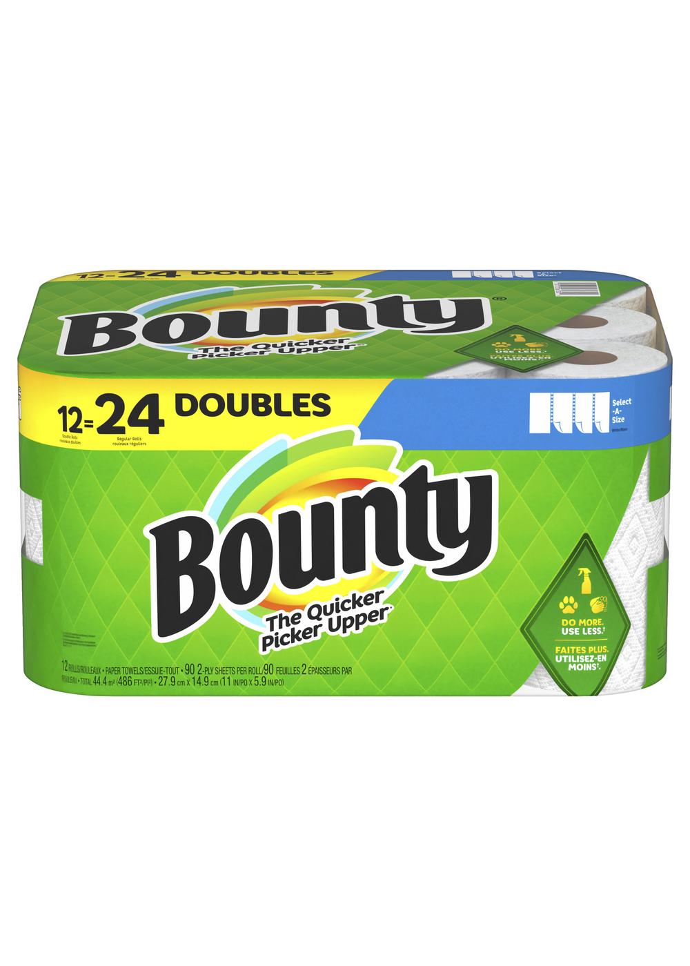 Bounty Essentials, White, Select-a-Size Paper Towels (12 Double