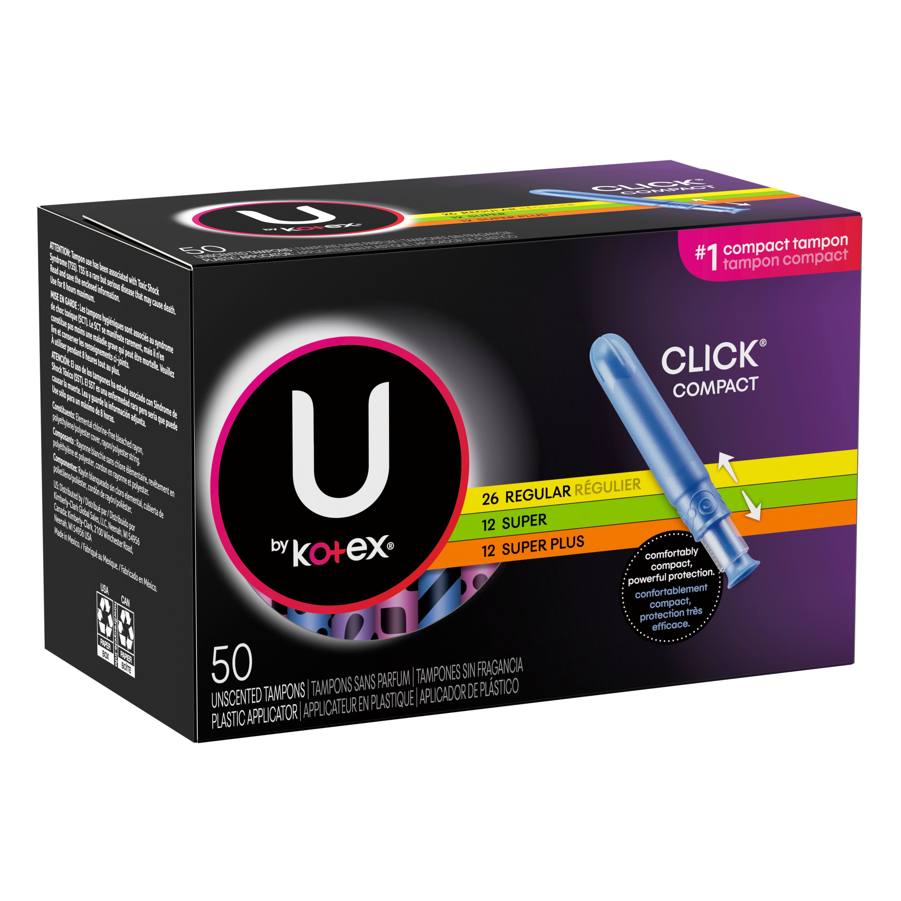 U by Kotex Click Compact Tampons Shop Tampons at HEB