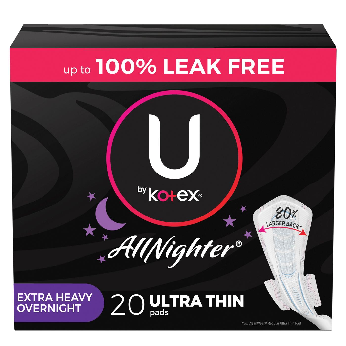 U By Kotex AllNighter Ultra Thin Extra Heavy Overnight Feminine Pads with  Wings - Shop Pads & Liners at H-E-B