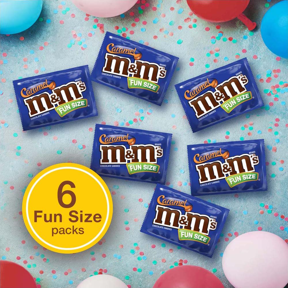M&M's Caramel Fun Size Chocolate Candy, 6 Pack