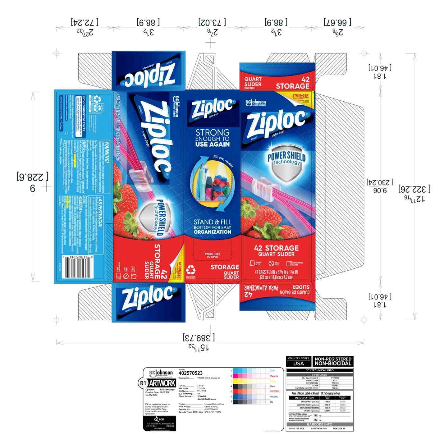 Ziploc Slider Quart Storage Bags; image 4 of 5