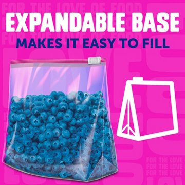 Ziploc Storage Slider Quart Bags, Power Shield Technology, Expandable Bottom, 42 ct