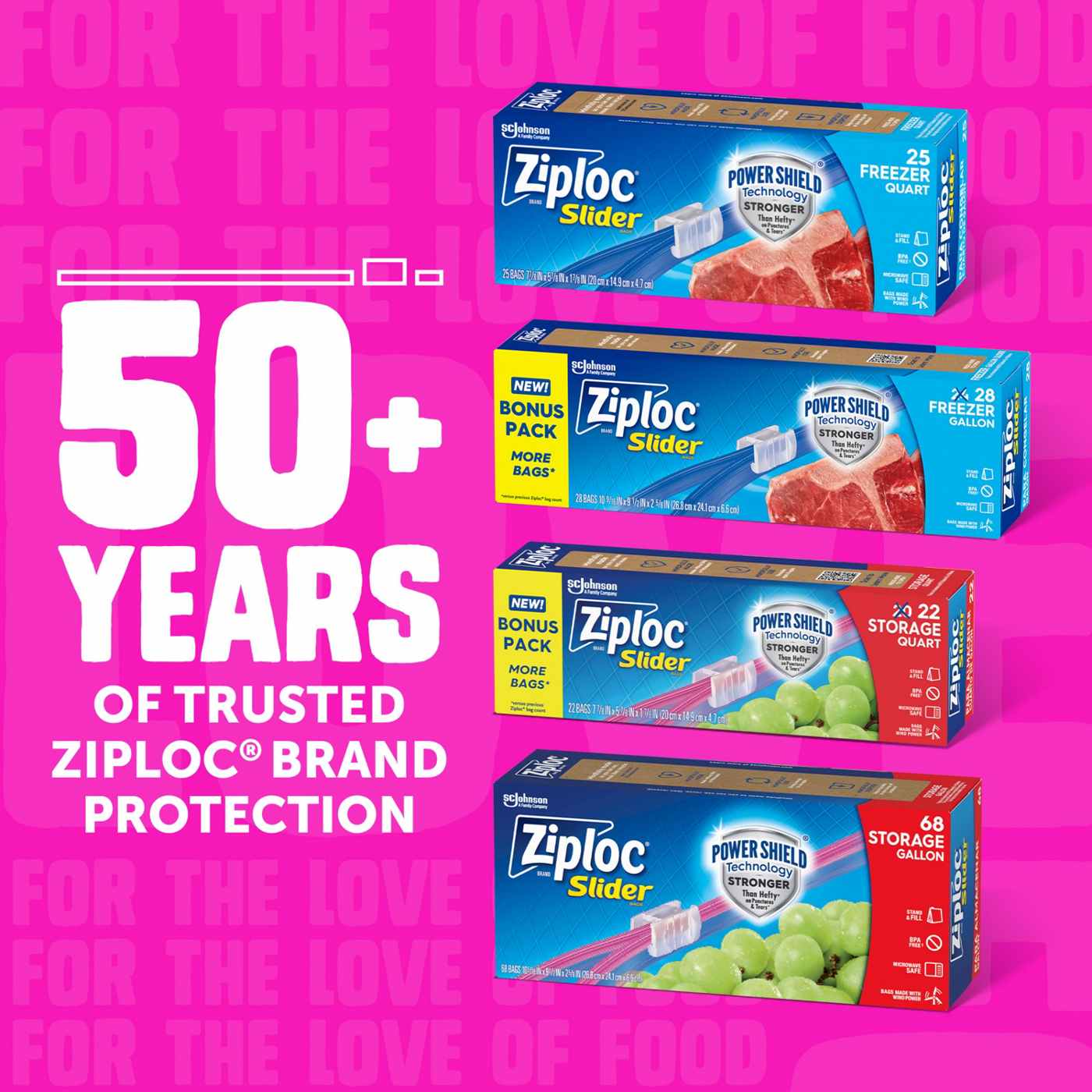 Ziploc Storage Slider Quart Bags, Power Shield Technology, Expandable Bottom; image 7 of 8