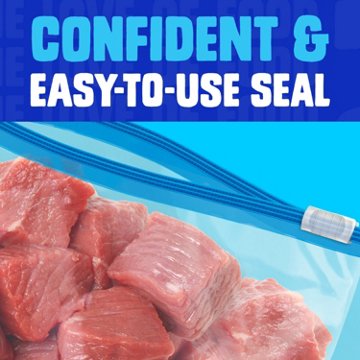 Ziploc Quart Freezer Slider Bags, Power Shield Technology, 34 ct