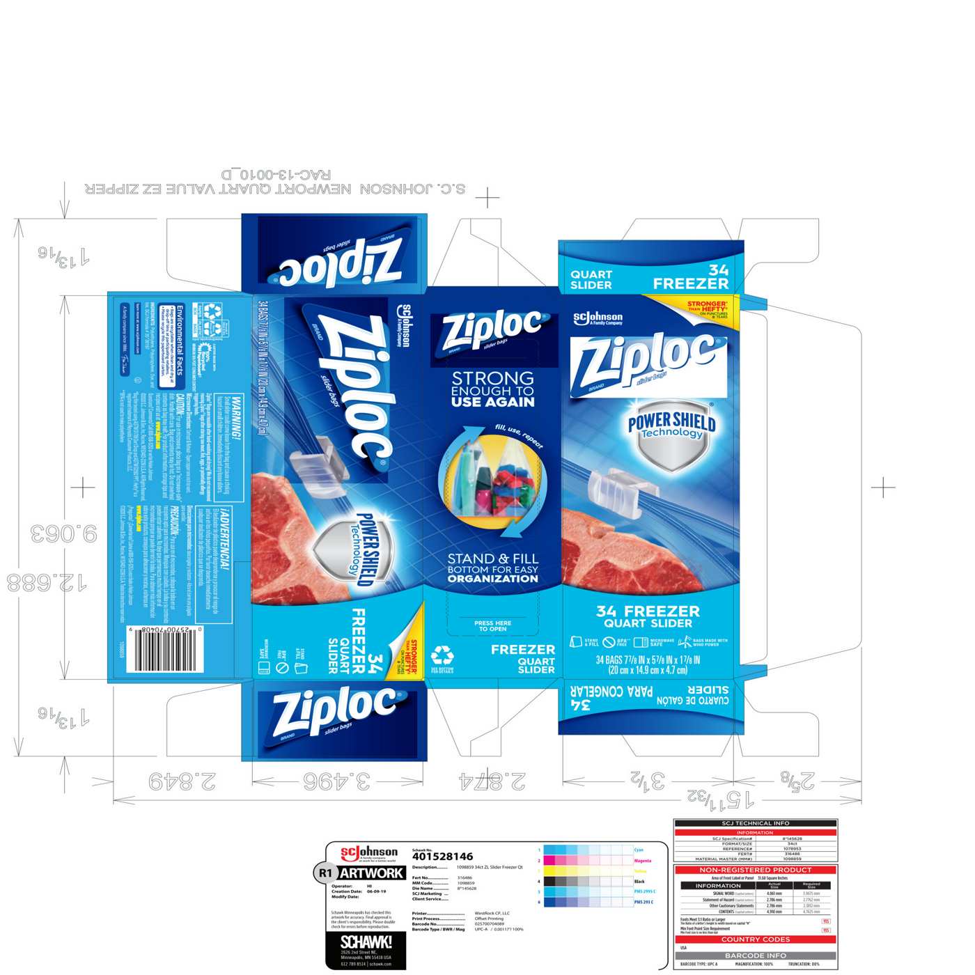 Ziploc Slider Quart Freezer Bags; image 8 of 9