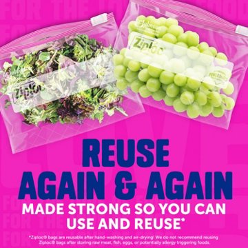 Ziploc Storage Slider Gallon Bags, Power Shield Technology, Expandable Bottom, 32 ct