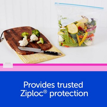 Ziploc Gallon Freezer Slider Bags, Power Shield Technology, 28 ct