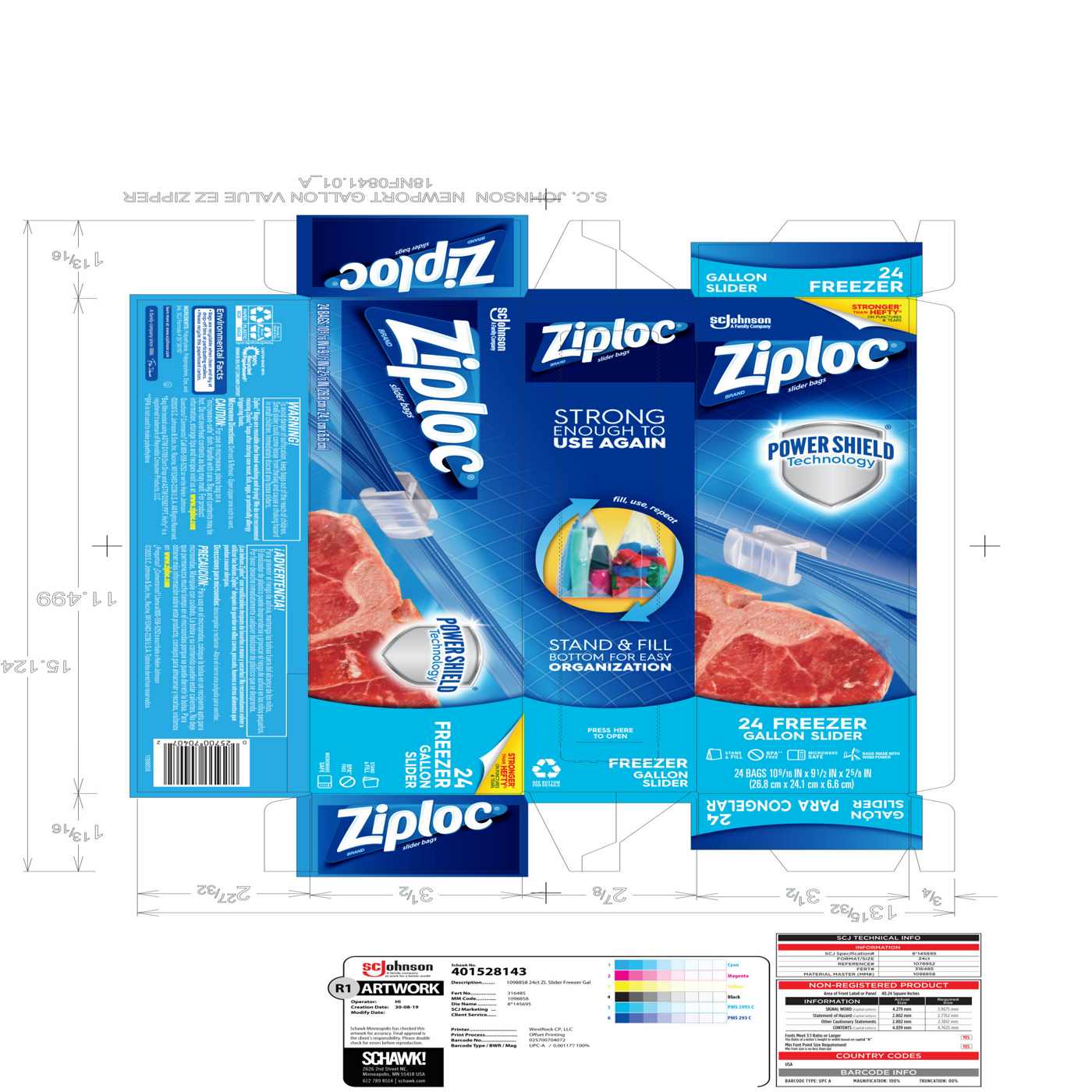 Ziploc Gallon Freezer Slider Bags, Power Shield Technology; image 8 of 17