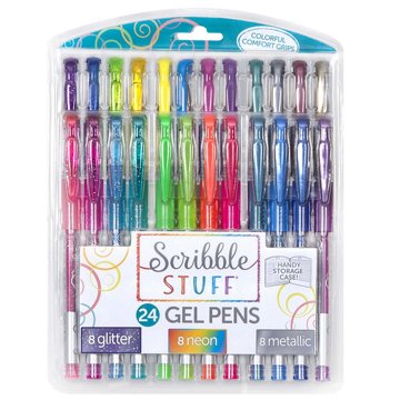 Scribble Stuff 0.7mm Gel Pens - Assorted Ink, 24 pk