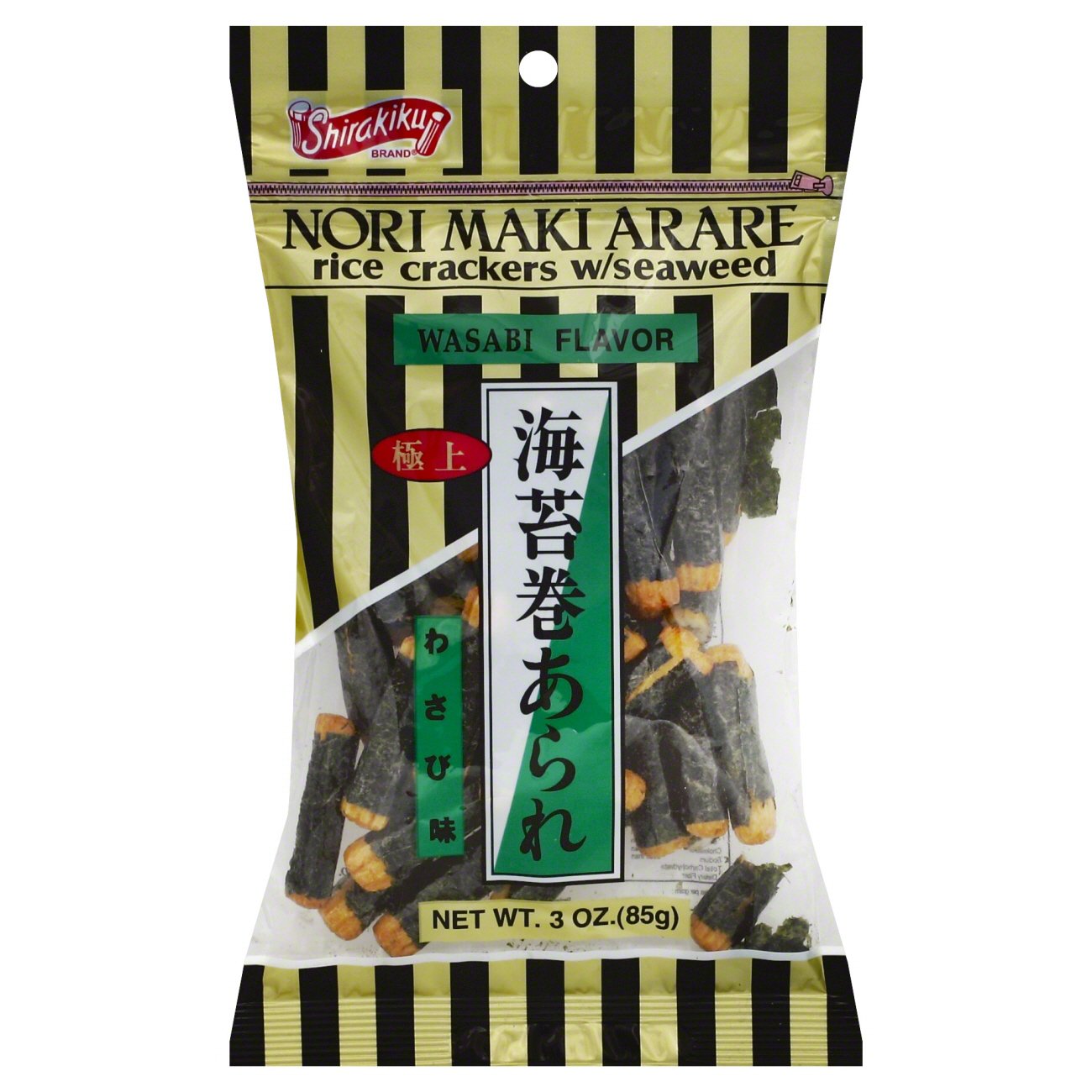 Shirakiku Rice Crackers with Seaweed Wasabi Flavor Shop Crackers