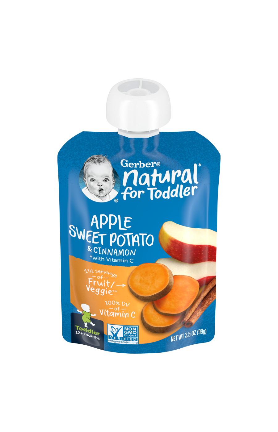 Gerber Natural for Toddler Pouch - Apple Sweet Potato & Cinnamon; image 1 of 8