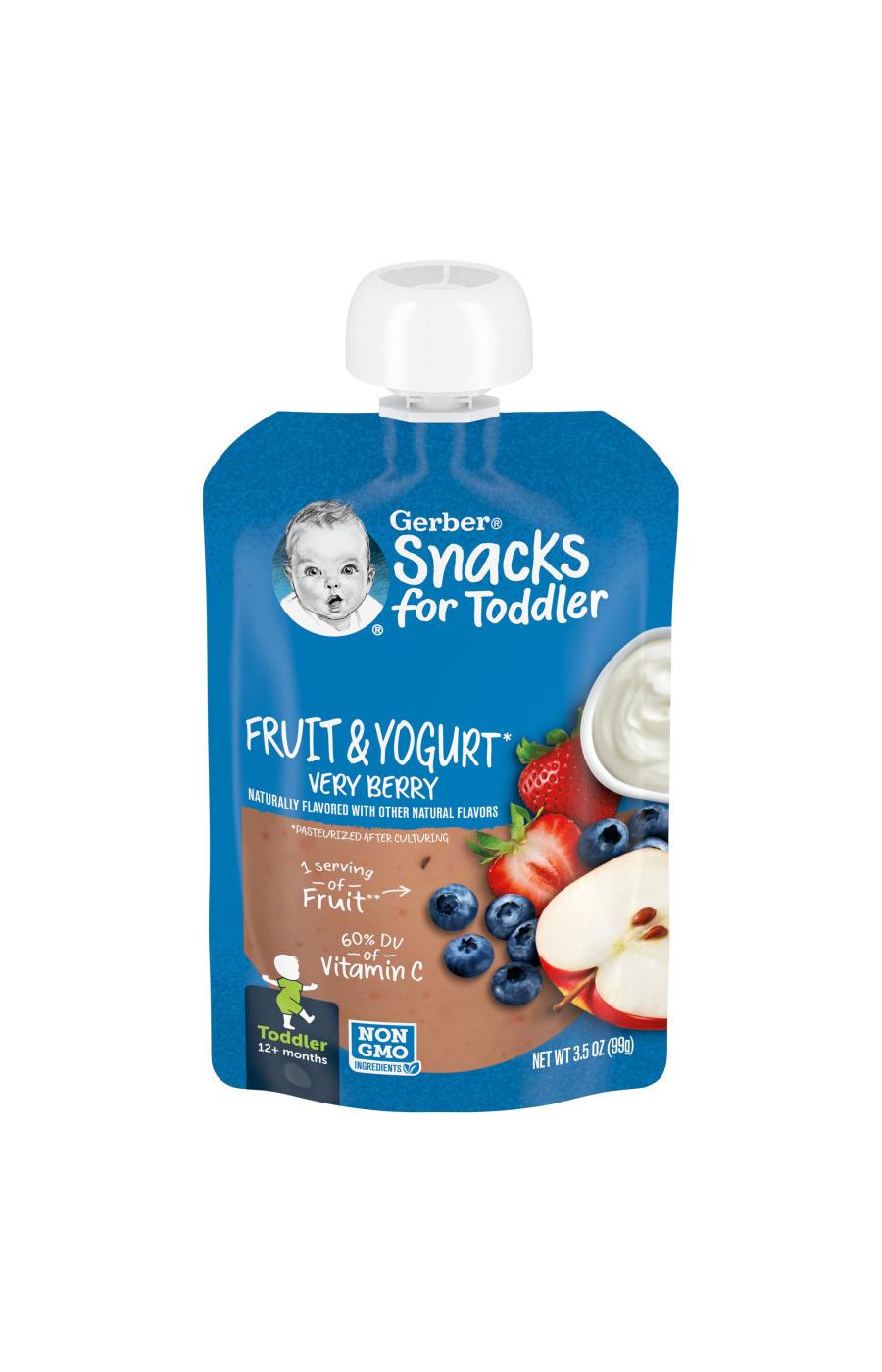 Gerber Snacks for Toddler Fruit & Yogurt Pouch - Very Berry; image 1 of 8