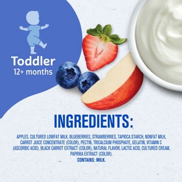Gerber Snacks for Toddler Fruit & Yogurt Pouch - Very Berry