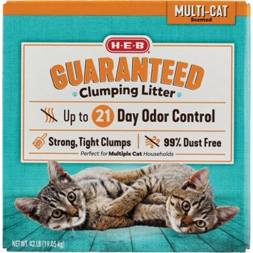 H-E-B Scented Multi-Cat Guaranteed Clumping Litter, 42 lb