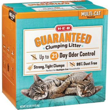 H-E-B Scented Multi-Cat Guaranteed Clumping Litter, 42 lb